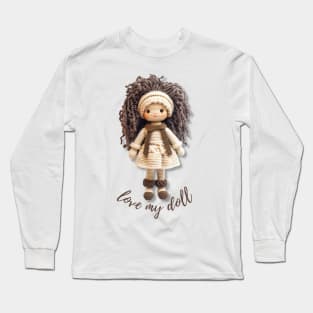 Handmade Wool Doll, Cozy and Cute - design 3 Long Sleeve T-Shirt